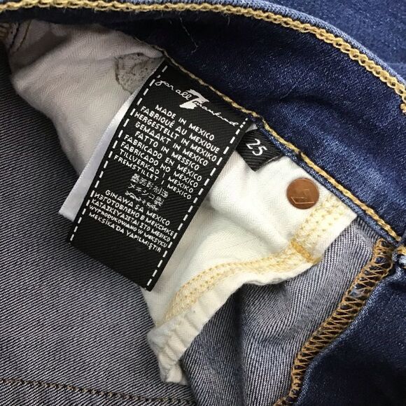 SEVEN for all mankind 7FAM Gwenevere high waisted skinny blue stretchy denim 25 - Picture 5 of 10
